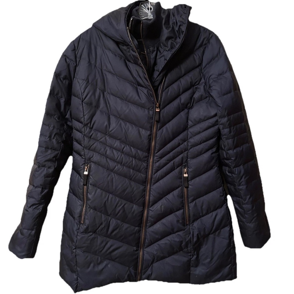 Marc New York Women’s Black Quilted Down Puffer Mid-length Jacket, Size Medium